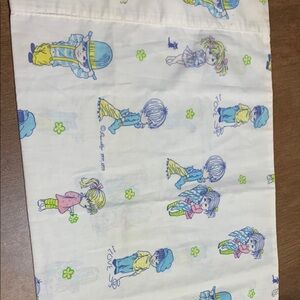 Vintage Cartoon Print pillow case.  13x19 adorable little people